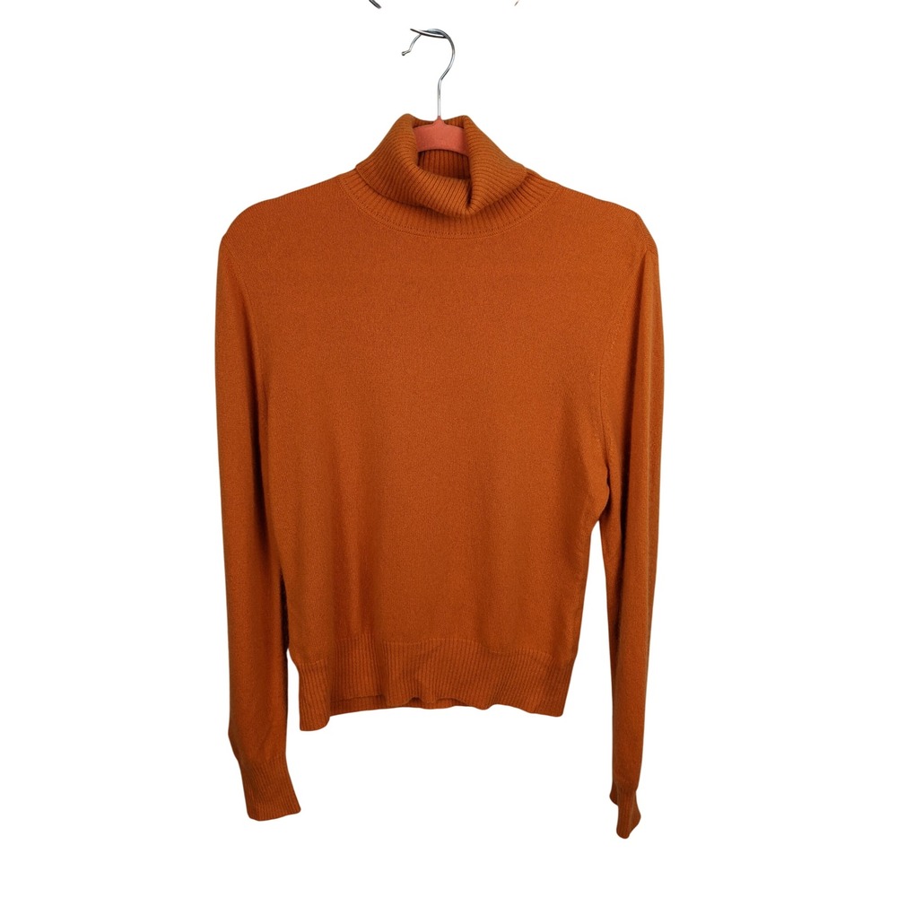 Jax Womens 100% Cashmere Turtleneck Sweater Orange Size Medium EB83783